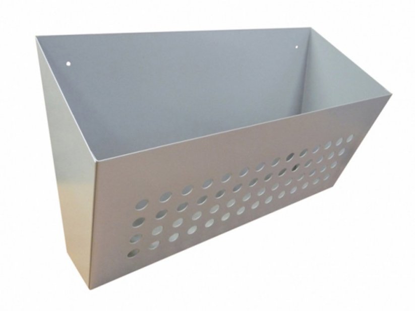 Nástěnný děrovaný košík na prospekty 500 x 300 x 175 mm