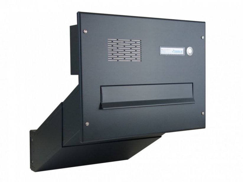 Poštovní schránka D-041 HM k zazdění | čelní deska - Barva: RAL 9005, Varianta: 1x zvonek a HM ABB